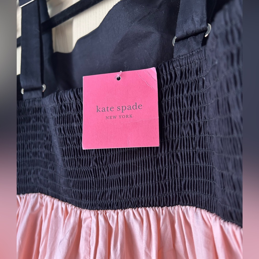 Kate Spade New York Colorblock Al Fresco Midi Dress Pink Sunlit; Size Medium - Picture 8 of 9